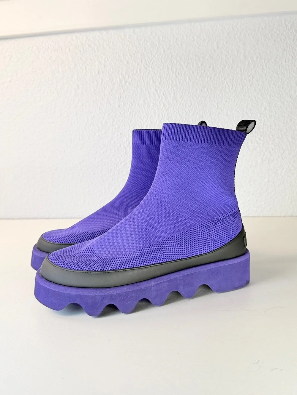 Issey Miyake x United Nude Purple Knit Platform Ankle Boots Size EU 35 US 5